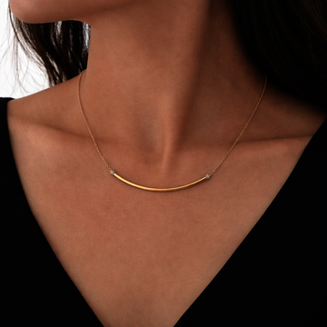 Minimalistický řetízek s tyčkou ze žlutého zlata 42-45cm